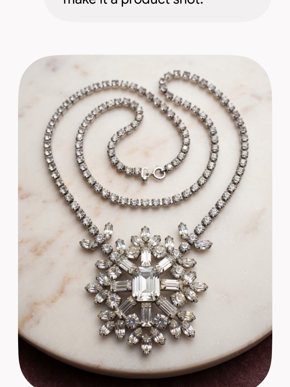 Silver Crystal Snowflake Pendant Necklace - Women's Statement Jewelry